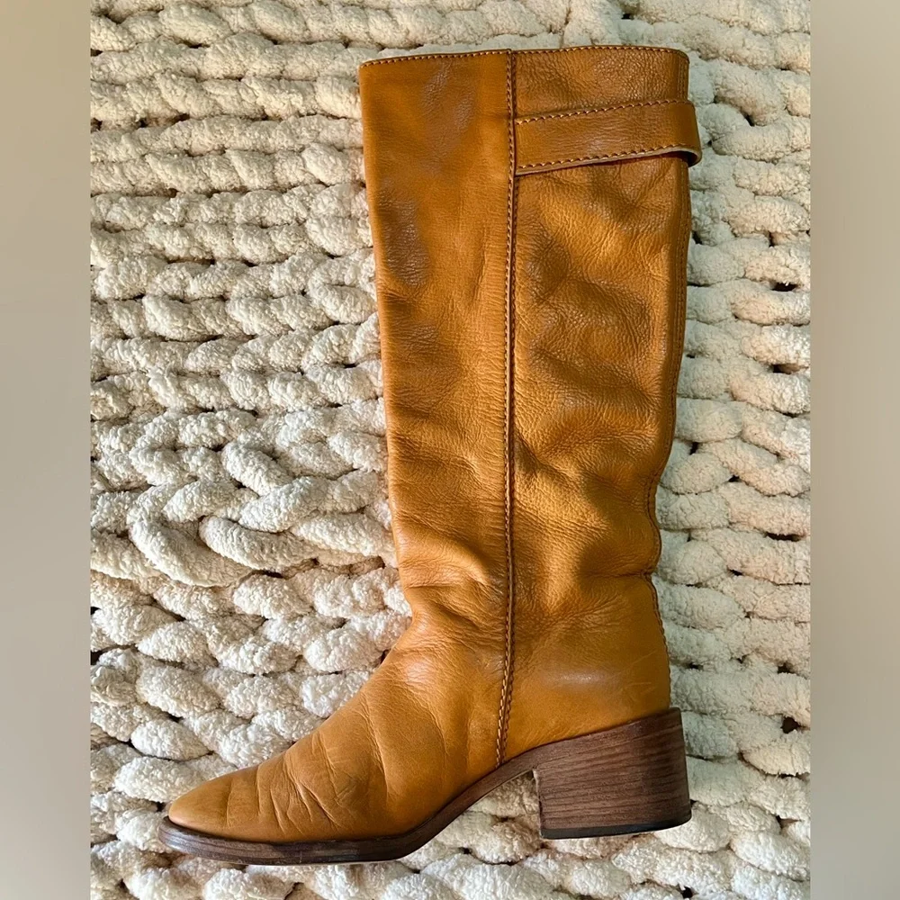Chloé Paddington Pebbled Leather Tall Riding Boots